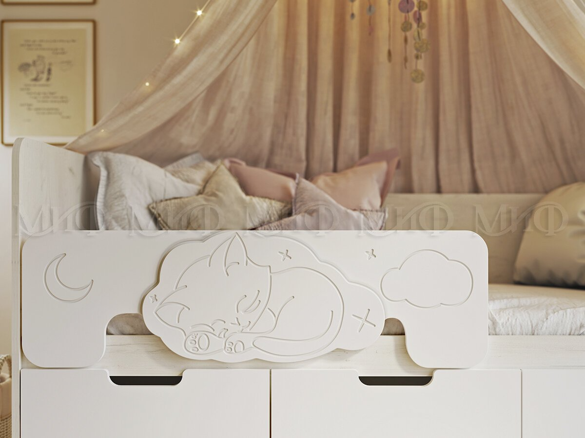 Детская кровать Юниор-4 1.8м - Шарли белый/Крафт белый (МИФ) - фото 3 - id-p226849087