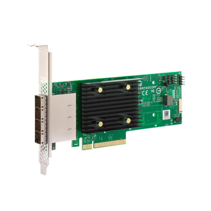 HBA-адаптер Broadcom LSI SAS 9300-4I4E SGL (LSI00348 / H5-25515-00) PCIe 3.0 x8 LP, SAS/SATA 12G HBA, - фото 1 - id-p226852210