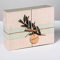 Подарочная коробка «Ветвь оливы» 20 × 15 × 8 см