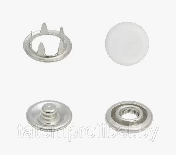 Кнопка 10,5 мм трикотажная (закрытая) белая эмаль (1440 шт) - фото 1 - id-p226858184
