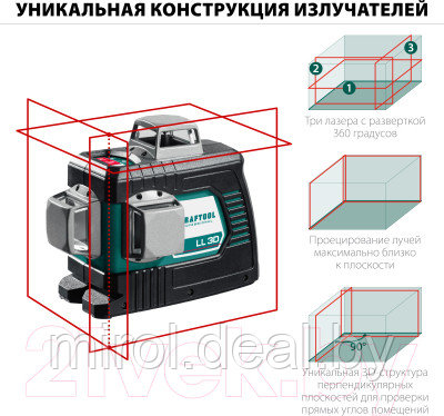 Лазерный нивелир Kraftool LL-3D / 34640_z01 - фото 7 - id-p226858228