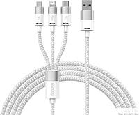 Кабель Baseus One-For-Three Fast Charging Data Cable 3.5A USB Type-A - USB Type-C/microUSB/Lightning (1.2 м,