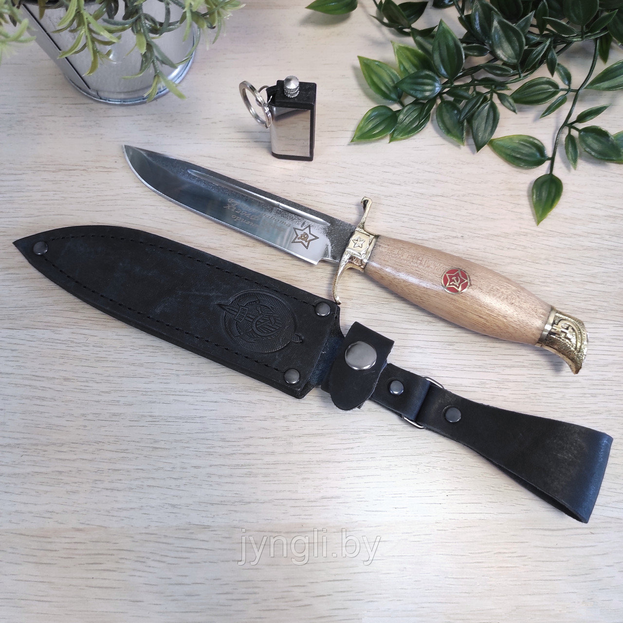 Нож Финка НКВД Х12МФ кованая (светлая рукоять) - фото 4 - id-p226860250