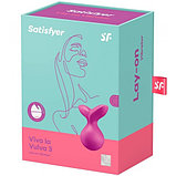 Перезаряжаемый мини-массажер Satisfyer Viva La Vulva 3 малиновый, фото 9