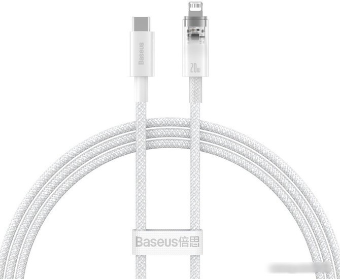 Кабель Baseus Explorer Series Fast Charging Cable with Smart Temperature Control 20W USB Type-C - Lightning (1 - фото 1 - id-p226861371