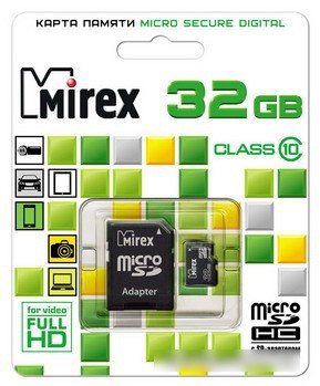 Карта памяти Mirex microSDHC (Class 10) 32GB (13613-AD10SD32) - фото 2 - id-p226861454