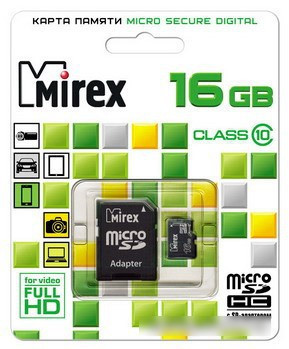 Карта памяти Mirex microSDHC (Class 10) 16GB (13613-AD10SD16) - фото 2 - id-p226861455