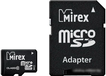 Карта памяти Mirex microSDHC UHS-I (Class 10) 32GB + адаптер [13613-ADSUHS32] - фото 1 - id-p226861457