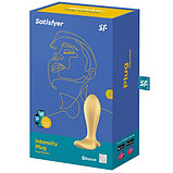Анальная смарт-втулка с вибрацией и стимулятором промежности Satisfyer Intensity Plug Yellow, фото 10
