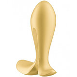 Анальная смарт-втулка с вибрацией и стимулятором промежности Satisfyer Intensity Plug Yellow, фото 5