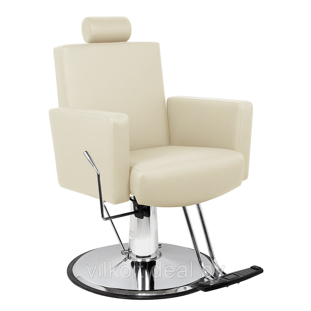 Мужское барбер-кресло Толедо Эко для стрижки и бритья, молочное. На заказ - фото 1 - id-p226861895