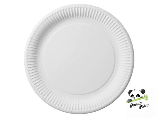 Бумажная тарелка 230 мм (100 шт), белая - фото 1 - id-p104464772