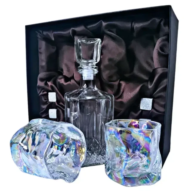 Подарочный набор для виски со штофом, 2 стакана, 6 камней AmiroTrend ABW-404 brown pearl - фото 4 - id-p133649880