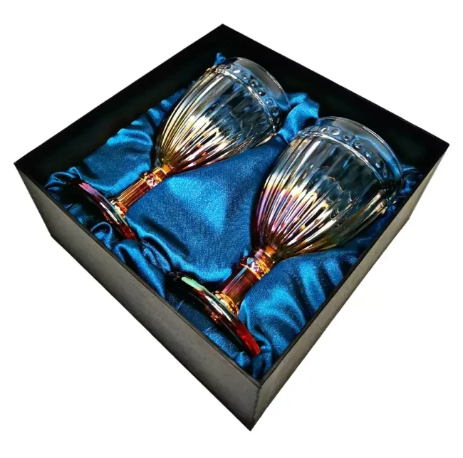 Подарочный набор для игристого 2 бокала AmiroTrend ABW-506 blue gradient gold - фото 3 - id-p168709087