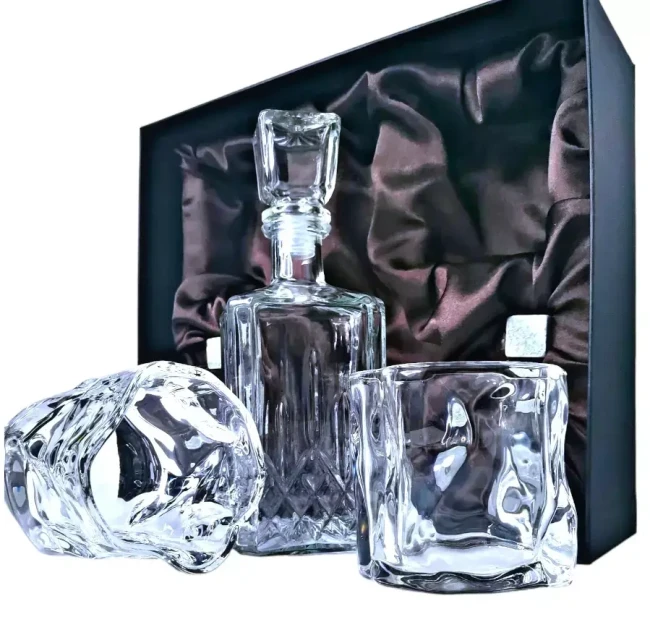 Подарочный набор для виски со штофом, 2 стакана, 6 камней AmiroTrend ABW-404 crystal - фото 2 - id-p226820084