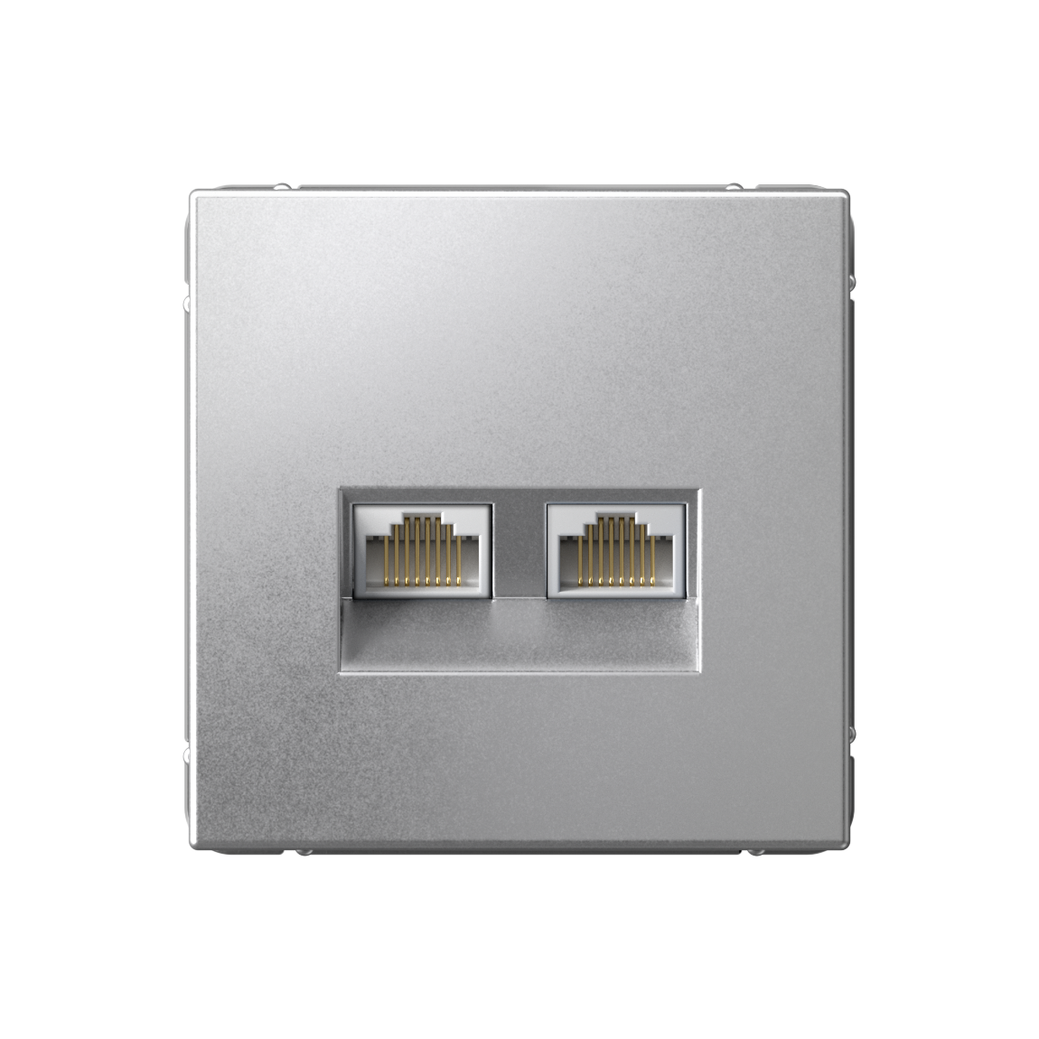 Розетка двойная 6А категории RJ45+RJ45, цвет Алюминий (Schneider Electric ArtGallery)