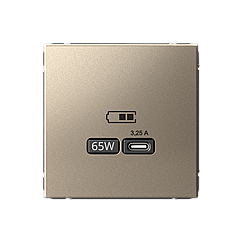 USB розетка тип-C 65W высокоскор.зарядка QC, PD, цвет Шампань (Schneider Electric ArtGallery)
