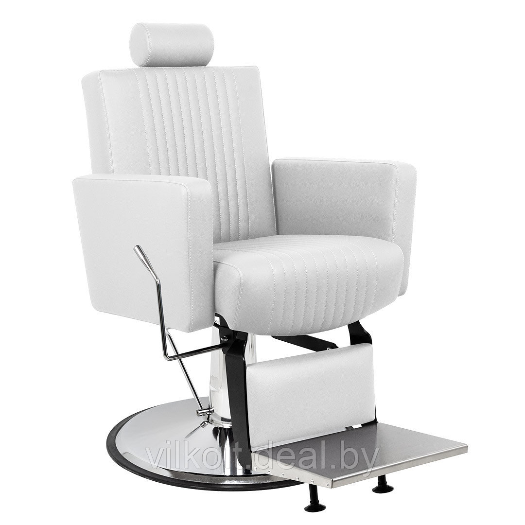 Толедо Инокс (декор линиями) кресло для барбершопа, белое. На заказ - фото 1 - id-p226862901