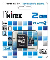 Карта памяти Mirex microSDHC (Class 4) 2GB (13613-ADTMSD02)