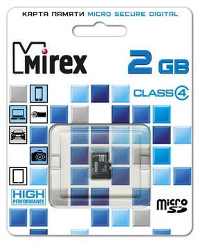 Карта памяти Mirex microSD (Class 4) 2GB (13612-MCROSD02) - фото 1 - id-p226863012