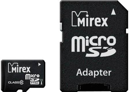 Карта памяти Mirex microSDHC UHS-I (Class 10) 32GB + адаптер [13613-ADSUHS32] - фото 1 - id-p226863013