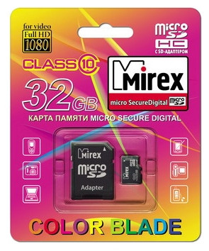 Карта памяти Mirex microSDHC (Class 10) 32GB (13613-AD10SD32) - фото 1 - id-p226863017