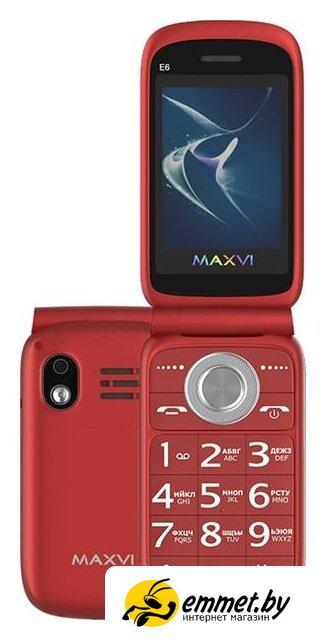 Кнопочный телефон Maxvi E6 (красный) - фото 1 - id-p226864084