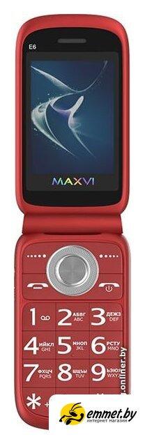 Кнопочный телефон Maxvi E6 (красный) - фото 2 - id-p226864084