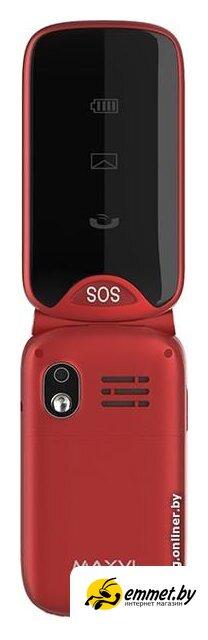 Кнопочный телефон Maxvi E6 (красный) - фото 3 - id-p226864084