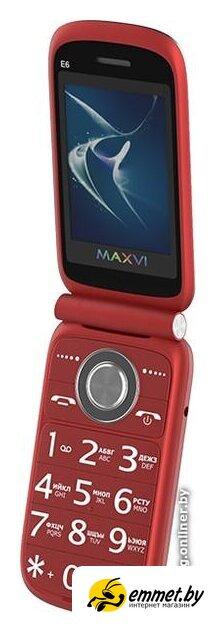 Кнопочный телефон Maxvi E6 (красный) - фото 4 - id-p226864084