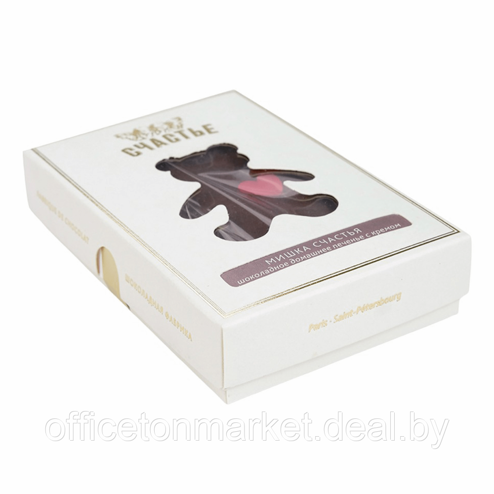 Печенье "Счастье. Мишка", шоколадное с ганашем из белого шоколада, 100 г - фото 1 - id-p226862997