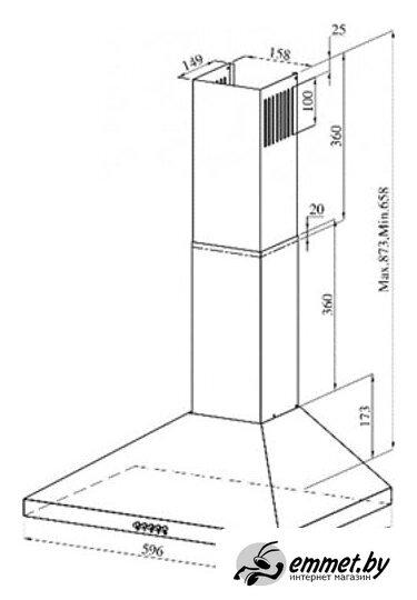 Кухонная вытяжка ZorG Cesux 60 (черный, 650 куб. м/ч) - фото 5 - id-p226864412
