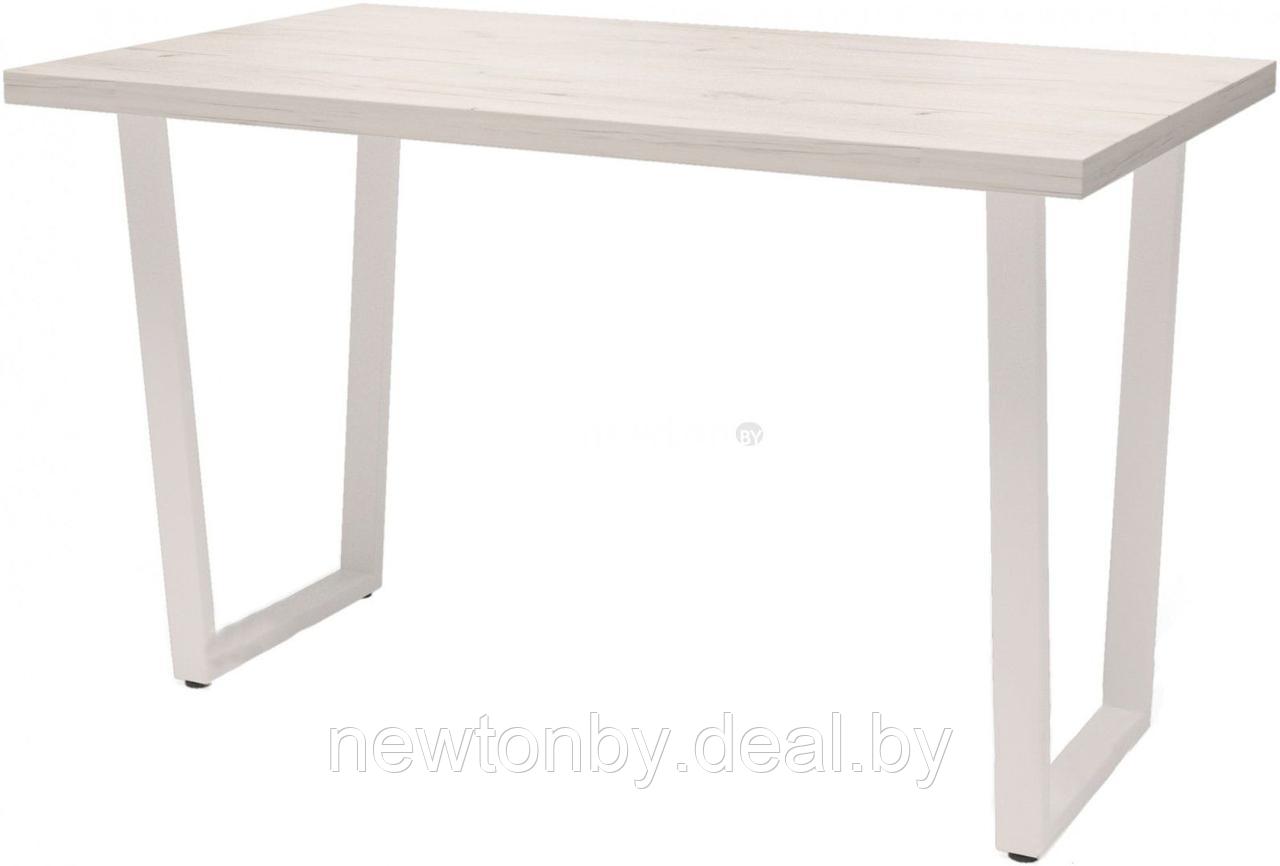Кухонный стол Millwood Лофт Уэльс Л 120x70x75 (36 мм, дуб белый Craft/металл белый) - фото 1 - id-p226864917