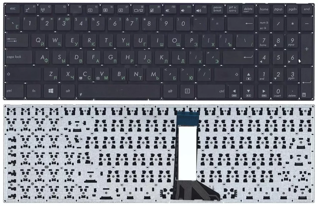 Клавиатура для ноутбука Asus X551, F550, X551C, X554L, R512C, P553 без рамки, плоский Enter, черная ( - фото 1 - id-p226865431