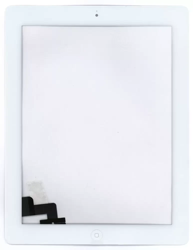 Сенсорное стекло (тачскрин) для Apple iPad 2 (A1395, A1396, A1397), белое с кнопкой (OEM) - фото 1 - id-p226865443