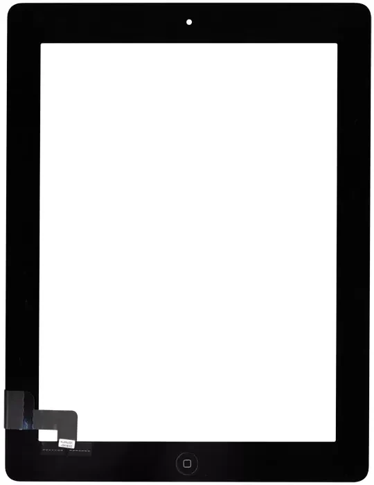 Сенсорное стекло (тачскрин) для Apple iPad 2 (A1395, A1396, A1397), черное с кнопкой (OEM) - фото 1 - id-p226865444