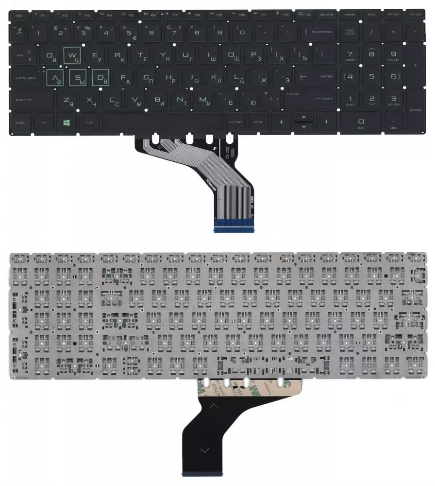 Клавиатура для ноутбука HP Pavilion Gaming 15-CX0020NR, 15-CX0002NG, 15-CX000, 15-CX0071NR, с зеленой - фото 1 - id-p226865488