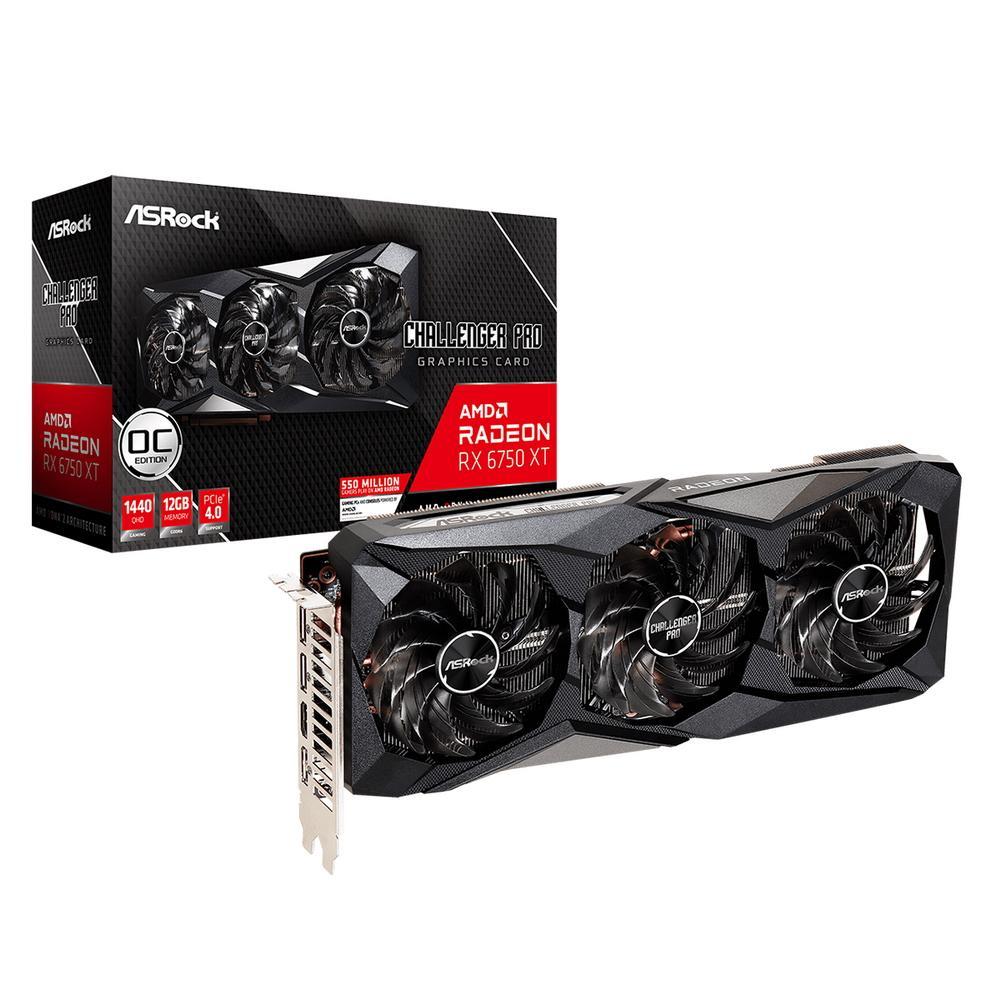 Видеокарта AMD Radeon ASRock RX 6750XT Challenger Pro 12GB OC (RX6750XT CLP 12GO) 12GB GDDR6 HDMI+3xDP 2x8pin - фото 1 - id-p226865316