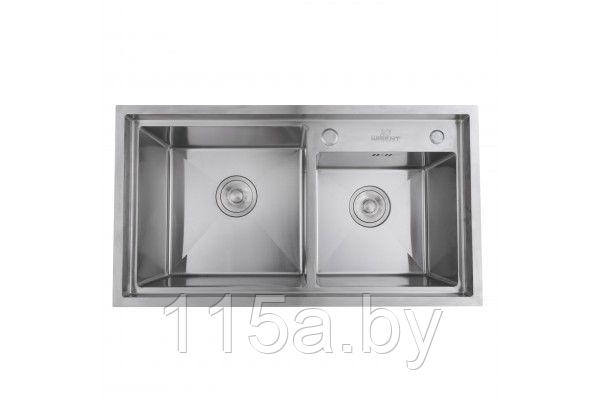 Мойка кухонная Wisent WS7843-S + WW405A с дозатором - фото 2 - id-p226877456