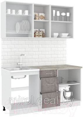 Готовая кухня Кортекс-мебель Корнелия Лира 1.6м - фото 2 - id-p226883049