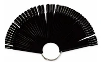 Палитра - типсы для выкраски на кольце (веер, черный, 50 шт) 12,5 см