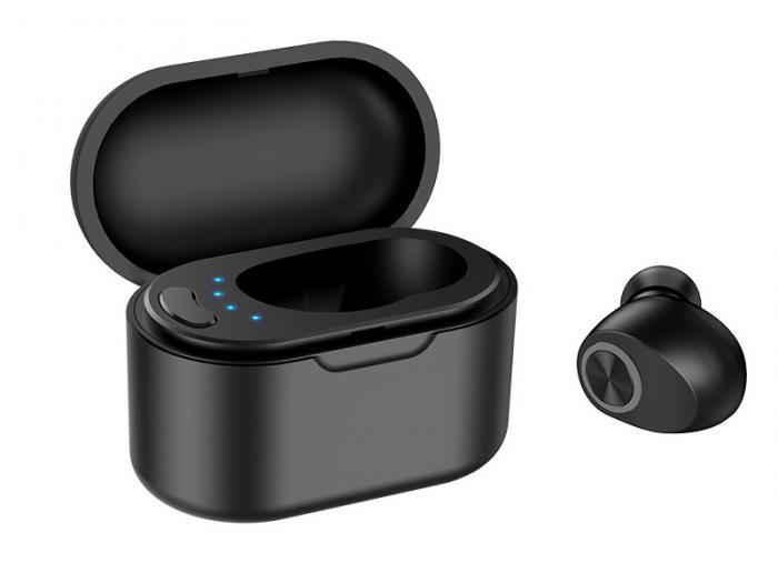 Беспроводные bluetooth наушники Borofone BC29 Lambent Mini Wireless Headset черный с кейсом - фото 1 - id-p226683986
