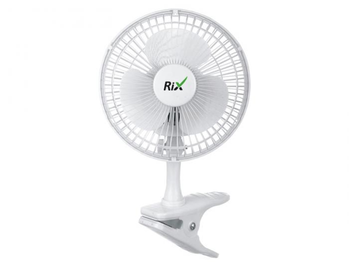 Вентилятор настольный бытовой Rix RDF-1500W белый лопастной тихий прищепка - фото 1 - id-p226759743
