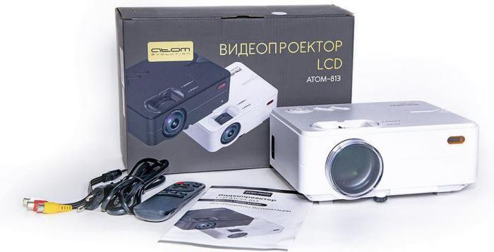 Проектор для фильмов домашнего кинотеатра дома мини видеопроектор Full HD АTOMEVOLUTION ATOM-813W белый - фото 1 - id-p226853252