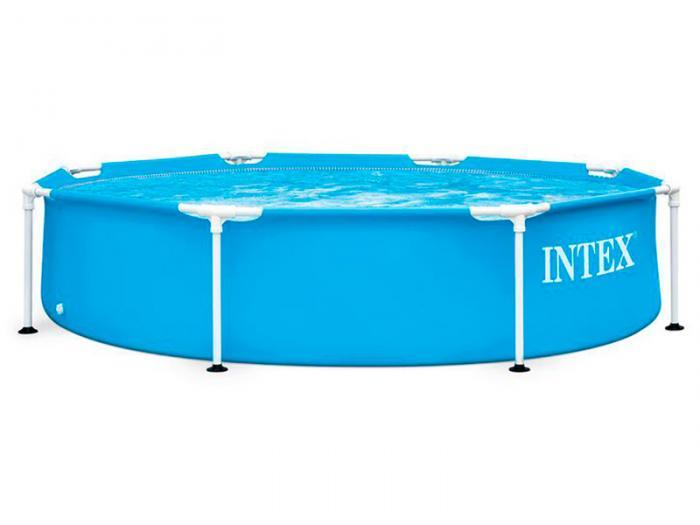 Детский круглый каркасный бассейн Intex Metal Frame 244х51cm 28205 сборный уличный для детей дачи - фото 1 - id-p226853344