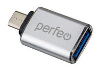 Аксессуар Perfeo PF-VI-O012 USB - MicroUSB OTG 3.0 Silver PF C3002