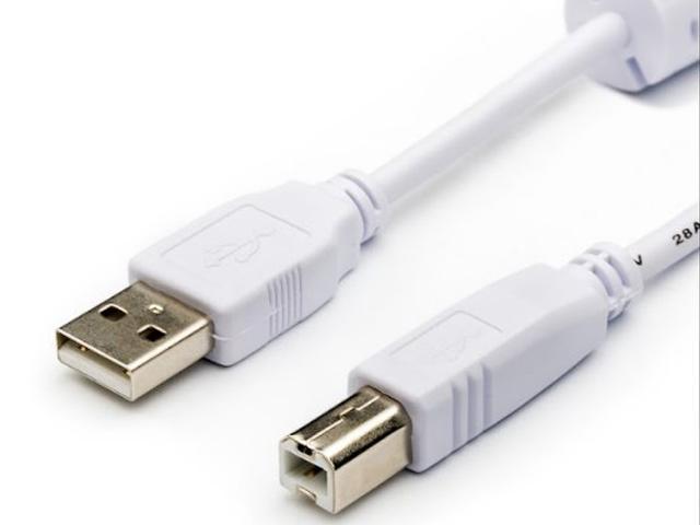 Аксессуар ATcom USB 2.0 AM/BM 1 Ferrite 80cm White AT6152 - фото 1 - id-p226853544