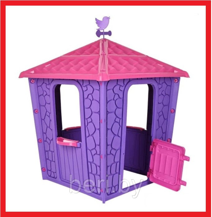06437 Детский игровой дом Pilsan Stone House, 114х114х151 см, Purple/Фиолетовый - фото 1 - id-p227131132