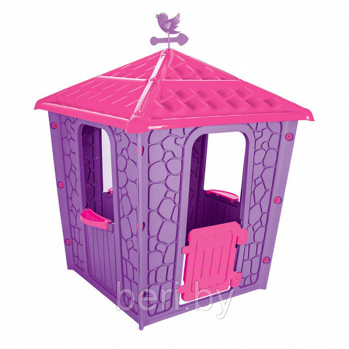 06437 Детский игровой дом Pilsan Stone House, 114х114х151 см, Purple/Фиолетовый - фото 2 - id-p227131132