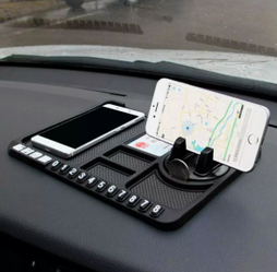 Противоскользящий коврик - держатель в автомобиль / подставка для телефона Черный